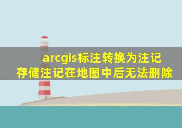 arcgis标注转换为注记 存储注记在地图中后无法删除